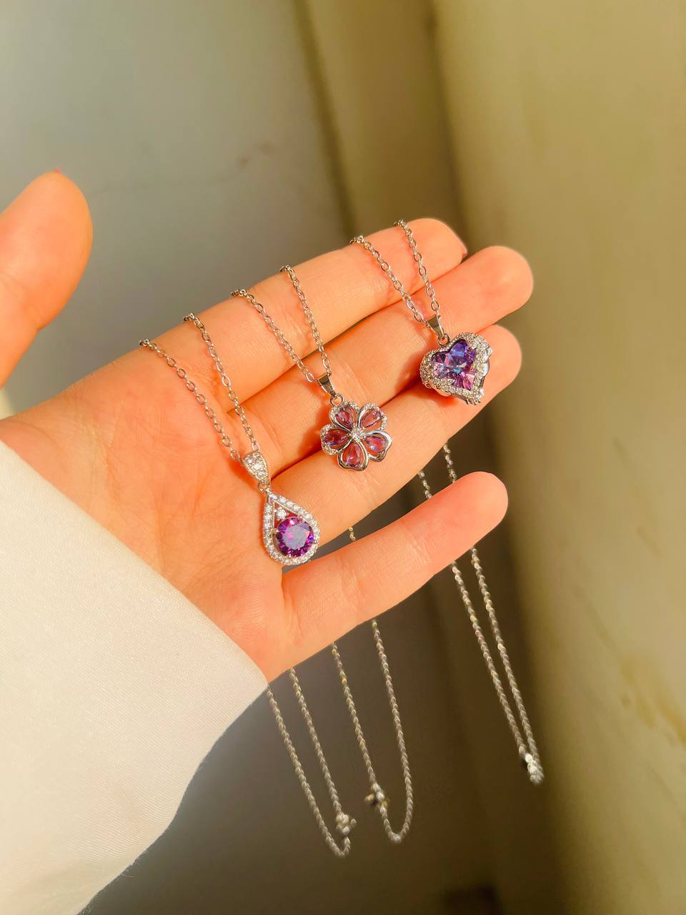 گردنبند جواهری آمتیس رنگ ثابت | Amethyst Necklace